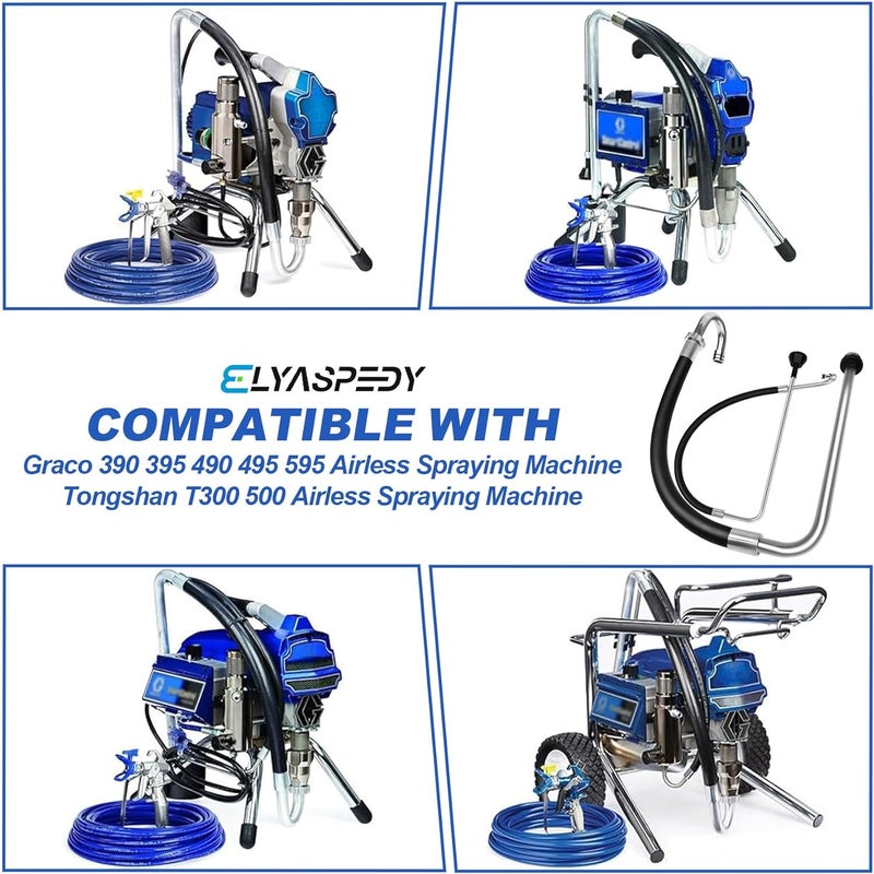 Elyaspedy 2025 New Stainless Steel Suction Hose and Reflux Line Sets,Compatible With Graco 390 395 490 495 595 And Tongshan T300 500 Airless Spraying/Line Painting Machine,Airless Paint Sprayer Accessories - Image 3
